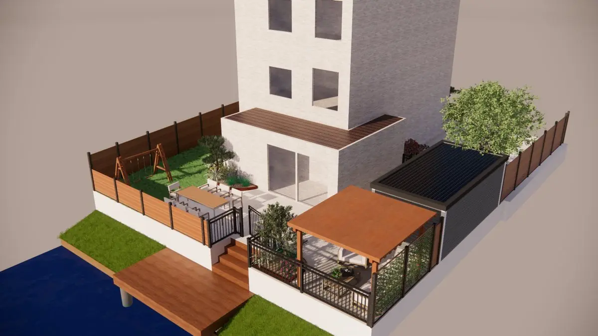 3D-ontwerp voor een tuin in Bergschenhoek