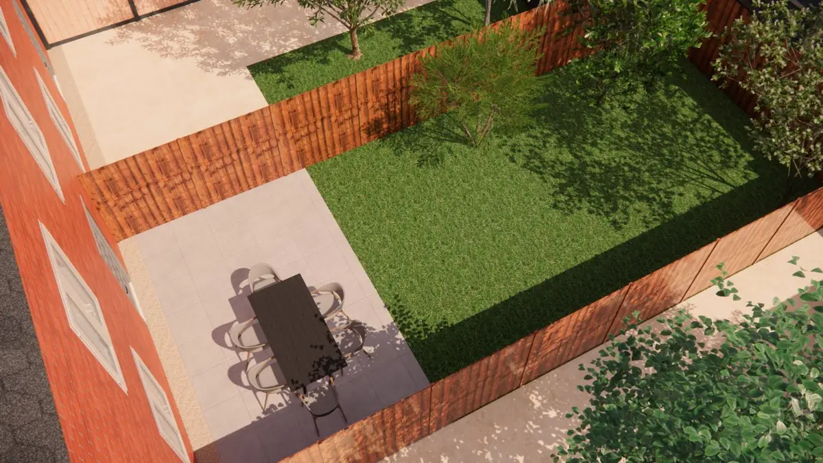 3D-ontwerp dat wij maakten voor een tuin in Schiedam, beeld 3
